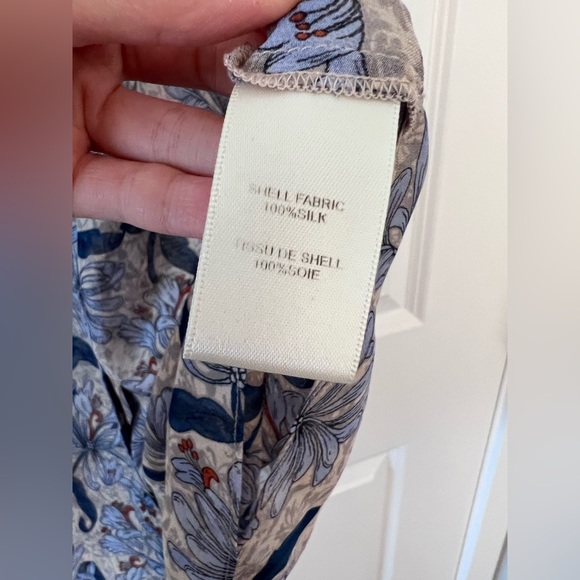 Rebecca Taylor silk print blouse size 2 wild flowers - Picture 4 of 5